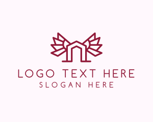 Minimalist Winged House logo