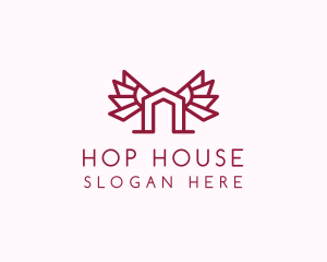 Minimalist Winged House logo design