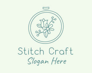 Natural Floral Handcrafted Embroidery logo design