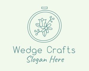 Natural Floral Handcrafted Embroidery logo design