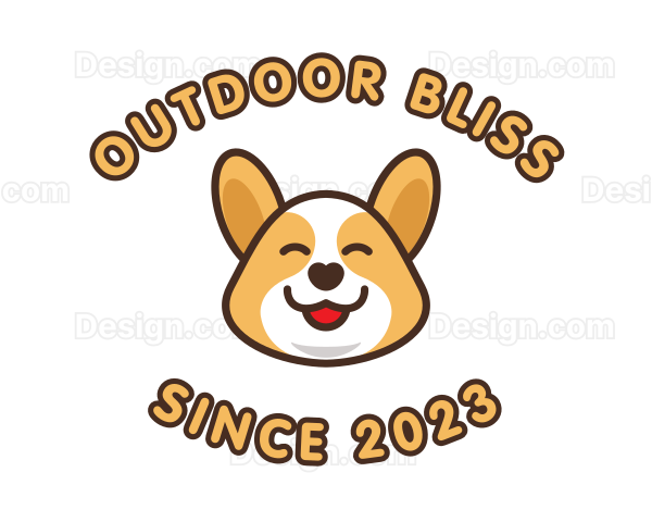 Happy Corgi Puppy Logo