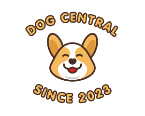 Happy Corgi Puppy logo design