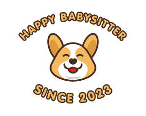 Happy Corgi Puppy logo design