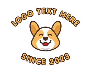 Happy Corgi Puppy logo