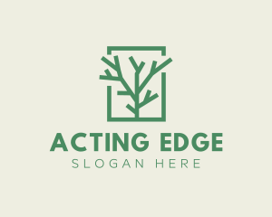 Green Eco Tree Branch logo design