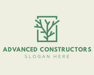 Green Eco Tree Branch logo design