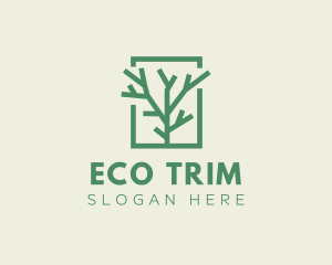 Green Eco Tree Branch logo design