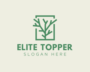 Green Eco Tree Branch logo design