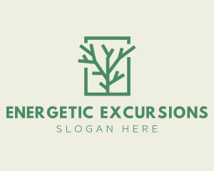 Green Eco Tree Branch logo design