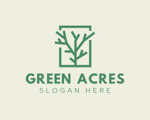 Green Eco Tree Branch logo
