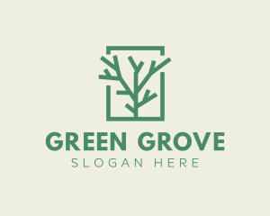 Green Eco Tree Branch logo design