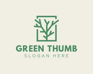 Green Eco Tree Branch logo design