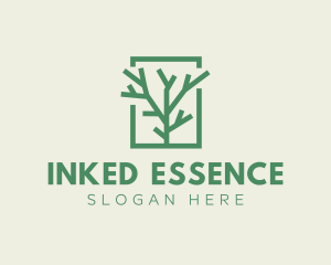 Green Eco Tree Branch logo design