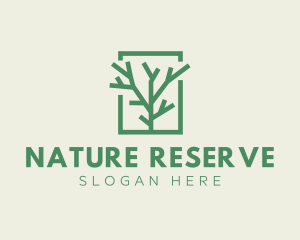 Green Eco Tree Branch logo design