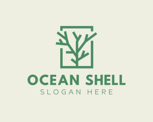 Green Eco Tree Branch logo design