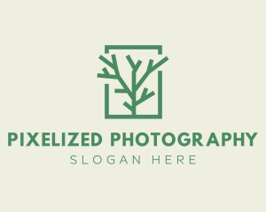 Green Eco Tree Branch logo design