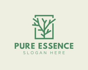 Green Eco Tree Branch logo design