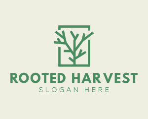 Green Eco Tree Branch logo design