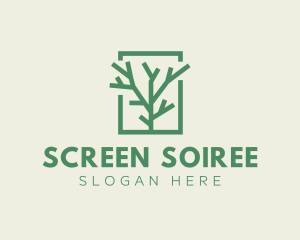 Green Eco Tree Branch logo design