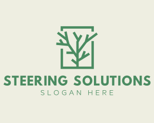 Green Eco Tree Branch logo design