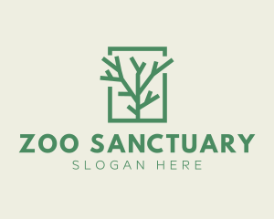 Green Eco Tree Branch logo design