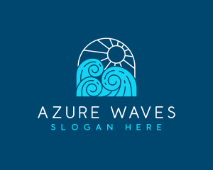 Sun Sea Waves logo design