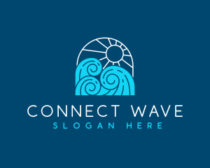 Sun Sea Waves logo design