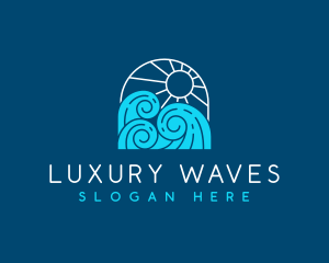 Sun Sea Waves logo design