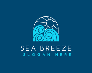 Sun Sea Waves logo design