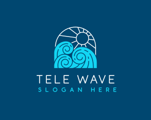 Sun Sea Waves logo design