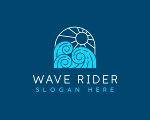 Sun Sea Waves logo design