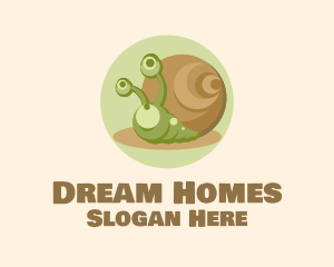 Cute Cartoon Snail Logo