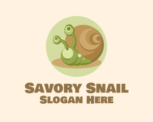 Cute Cartoon Snail logo