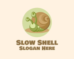 Cute Cartoon Snail logo design