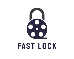 Padlock Film Reel logo design