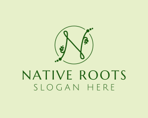 Natural Letter N logo design