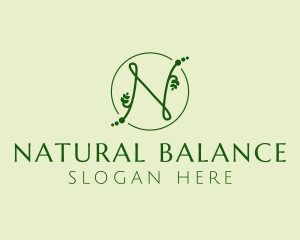 Natural Letter N logo