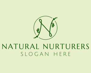 Natural Letter N logo design