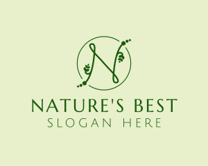 Natural Letter N logo design