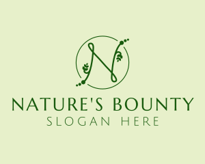 Natural Letter N logo design