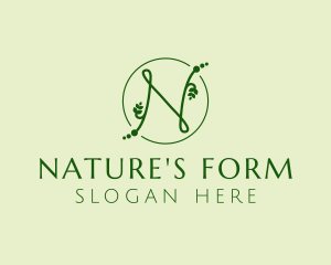 Natural Letter N logo design