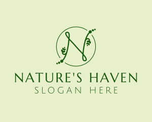 Natural Letter N logo design