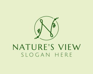 Natural Letter N logo design