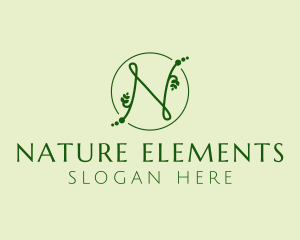 Natural Letter N logo design