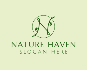 Natural Letter N logo design