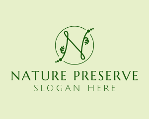 Natural Letter N logo design