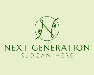 Natural Letter N logo design