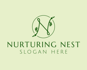 Natural Letter N logo design