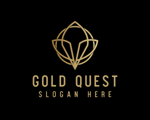 Gold Luxury Flower logo design