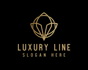 Gold Luxury Flower logo design